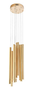 MAXLIGHT P0524D LAMPA WISZĄCA ORGANIC 10x ZŁOTO SZCZOTKOWANE MAŁA ŚCIEMNIA