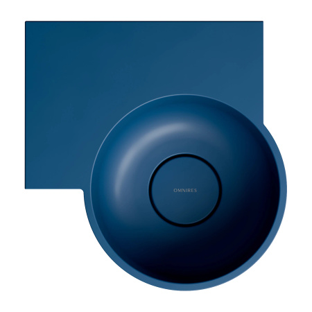 OVO M+ umywalka nablatowa/wisząca - lewa, 33 x 34 cm, midnight blue mat