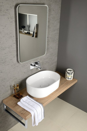 FLOAT Lustro z podświetleniem LED 60x80cm, białe