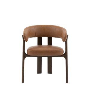 Onda Dining Chair Brown Leather
