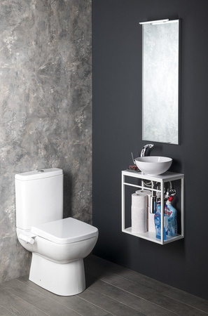 CREST wspornik pod umywalkę z półką 39,5x45x21,7cm, biały mat