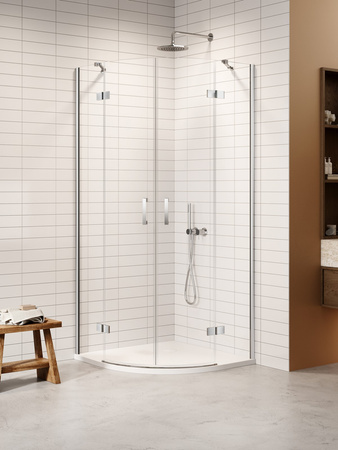 Kabina NESTA chrom 2D półokrągła  90x90x200 czyste 6mm Active Shield 2.0