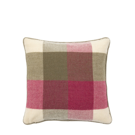 Dursley Check Cush Cranberry&Olive 450x450mm