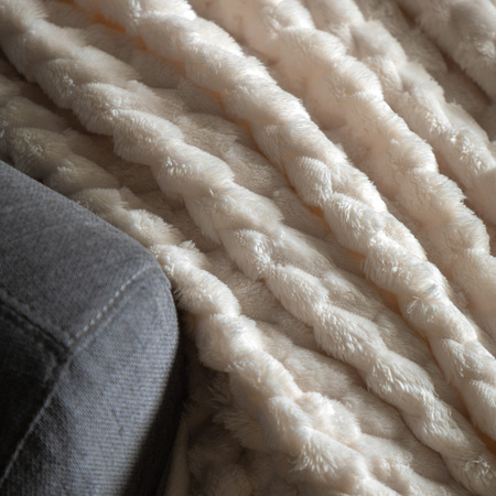 Jacquard Velvet Knitted Throw Natural 1500x2000mm