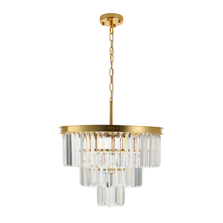 Lampa wisząca SPLENDORE 50 cm - żyrandol złoto-kryształowy
