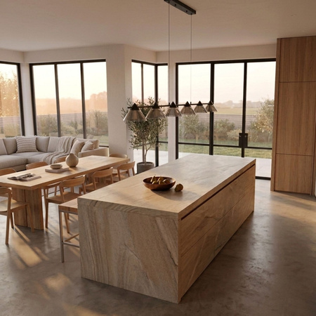 Lampa wisząca BLAKE 120 cm - LED, czarna, podłużna z sześcioma dymionymi kloszami