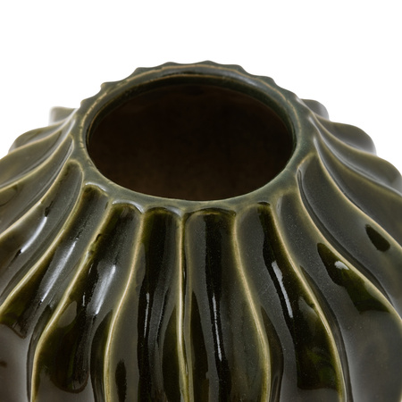 Organic Ribbed Vase Olive 180x180x170mm