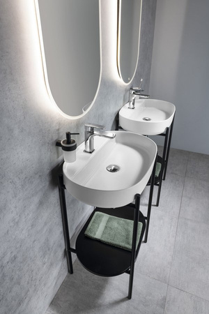 PUNO konsola z umywalką 600x860x396mm, czarny