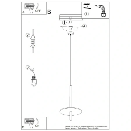 Lampa wisząca FELTRO 1 czarna/granatowa