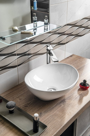 Umywalka ceramiczna nablatowa 42x34cm, biały