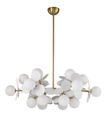 Lampa wisząca CHIC-6, 90 cm - biało złota nowoczesna lampa do salonu