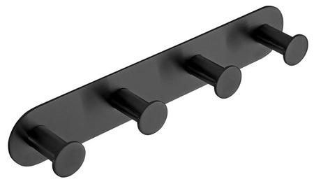 X-ROUND BLACK 4-haczyk samoprzylepny, czarny mat