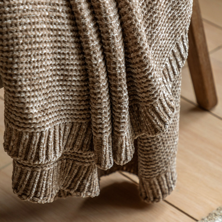 Deco Luxe Chunky Chenille Throw Taupe 1300x1700mm