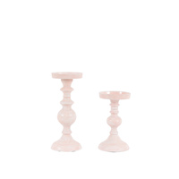 Alzira Candlesticks Pink Set of 2