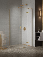 Kabina NESTA GOLD BRUSHED 1D prostokątna P 90x120x200 czyste 6mm Active Shield 2.0