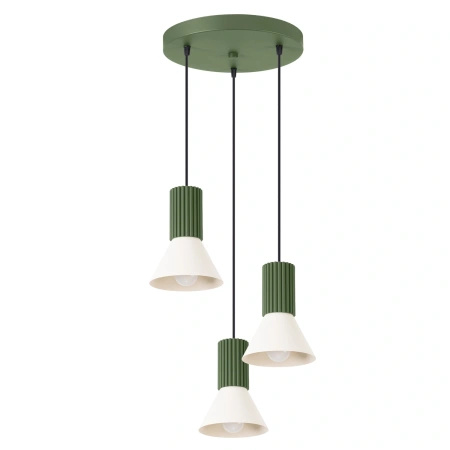 Lampa wisząca ESTRIA 3P beżowa/zielona oliwka