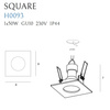 MAXLIGHT H0093 SQUARE OPRAWA WPUSTOWA KWADRATOWA CZARNA IP44, GU10