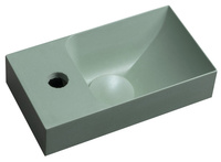 PICCOLINO umywalka betonowa, 30,8x17cm, bateria z lewej strony, zielony mat