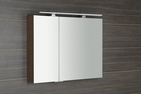 MIRRÓ szafka z lustrem z oświetleniem LED, 90x70x16cm, sosna rustykalna