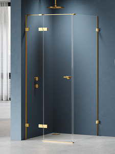 Kabina prysznicowa EVENTA GOLD BRUSHED 1D prostokątna L 80x70x200 szkło czyste 8mm Active Shield 2.0