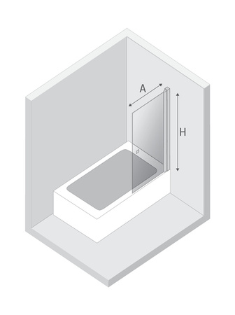 NZ4 Parawan nawannowy NEW SOLEO LIGHT GOLD 1D U 100x140 szkło czyste 6mm Active Shield 2.0