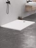 Brodzik NEX konglomeratowy prostokątny 90x80x3,5 biały, gł.2cm, fi 90