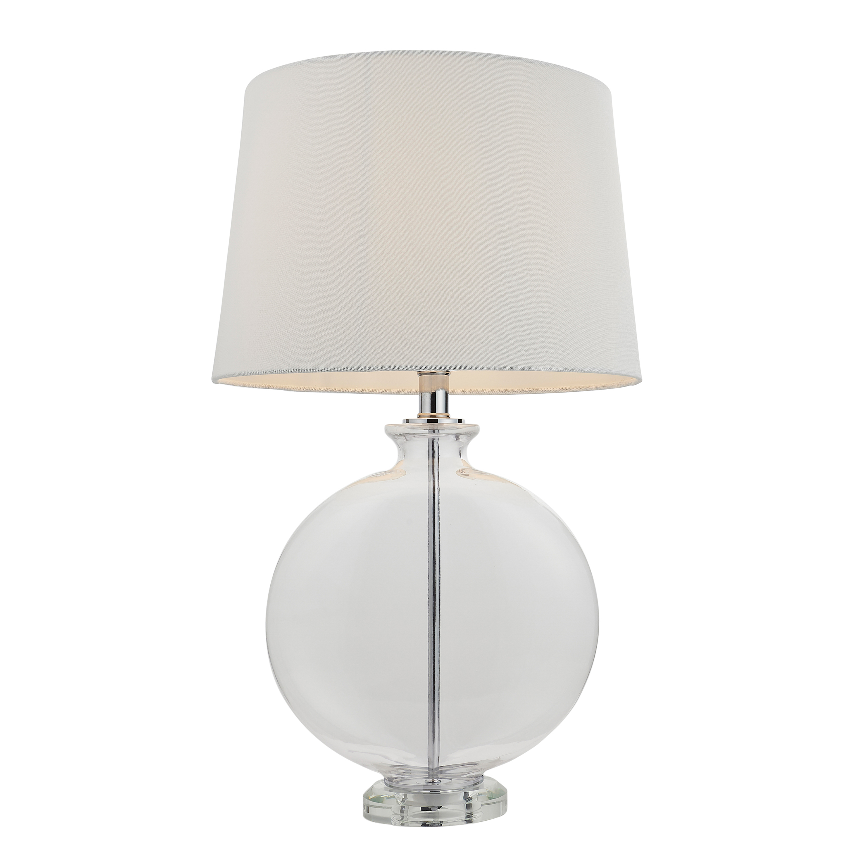 Lampa stołowa Gideon – przezroczysty / nikiel, 35 × 35 × 59,5 cm