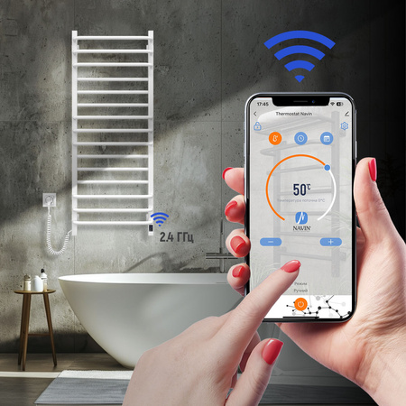 Elektryczny Grzejnik Łazienkowy BIALY AVANGARD X WiFi 480х1000 prawa