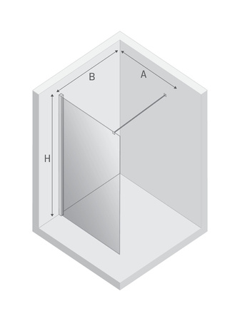 Kabina prysznicowa NEW SOLEO COPPER BRUSHED walk-in U 80x195 szkło czyste 6mm Active Shield 2.0 - wspornik prostopadły