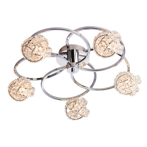 Lampa sufitowa Talia – 5-punktowa, chrom / przezroczysty, 56 × 56 × 16,5 cm