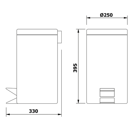 SIMPLE LINE kosz na śmieci 12l, stal nierdzewna polerowana