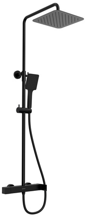 CUBEMIX zestaw prysznicowy z baterią dźwigniową, czarny mat