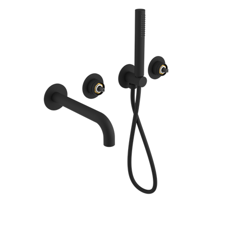 ULTRAMIX korpus baterii wannowej podtynkowej z wylewką i główką prysznicową, 2 wyjścia, czarny mat