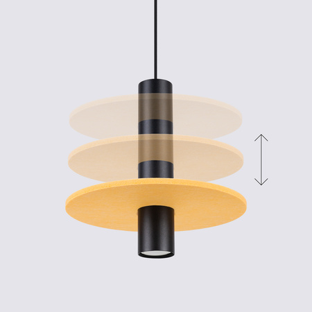 Lampa wisząca PELTA 1 czarna/żółta