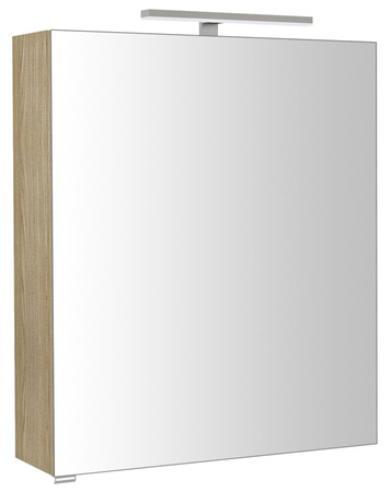 RIWA szafka z lustrem, oświetlenie LED, 60x70x17cm, wiąz Bardini