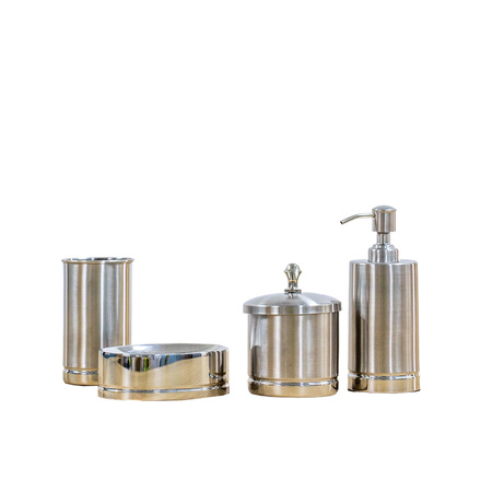 Niko Bathroom Set Silver (Set of 4)