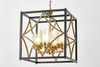LAMPA WISZĄCA LOFT CZARNO-MOSIĘŻNA QUADRATO