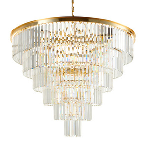 Lampa wisząca SPLENDORE 100 cm - żyrandol złoto-kryształowy