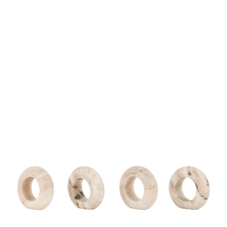 Novi Napkin Rings Set of 4 Beige Marble 58x58x20mm