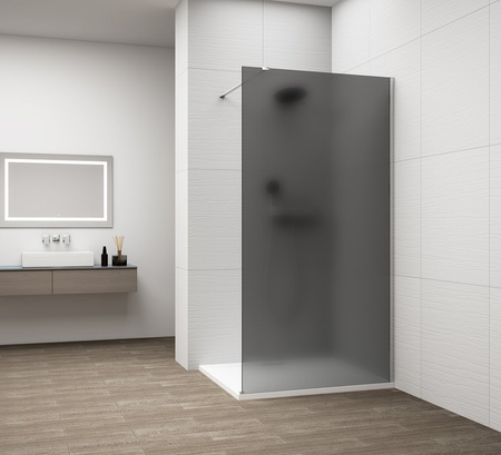 ESCA CHROME jednoczęściowa kabina przysznicowa Walk-In, montaż przy ścianie, szkło mat dymione, 1000 mm
