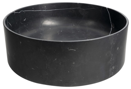 BLOK kamienna umywalka nablatowa, średnica 40cm, czarny matowy Marquin