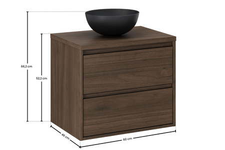 Zestaw meblowy 60cm z blatem i umywalką nablatową Domi