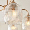 Ashcroft Ribbed 5 Pendant Light Brushed Aged Brass