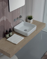 Umywalka nablatowa RACER BOL CUBO 40 cm Biały Połysk