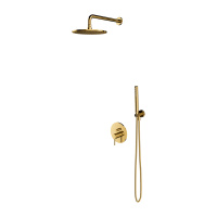 Y system prysznicowy podtynkowy, złoty połysk