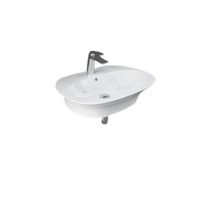 SENSATION Umywalka podwiesz. & nablat. 65X46 cm z otworem biały połysk