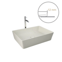 FEELING Umywalka nablatowa prostokątna 50x36 cm beż mat  (505) (Wycofywana, starsza wersja rant 12mm)