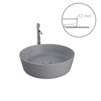 FEELING Umywalka nablatowa okrągła  42 cm szara mat (503) (Wycofywana, starsza wersja rant 12mm)