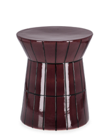 BIZZOTTO Stolik kawowy ABBES BORDEAUX 45 cm – terracotta, ręcznie wykonany, design eklektyczny