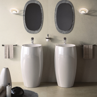 CLOUD  Umywalka wolnostojąca okrągła 50x47cm z otworem biały połysk z wadą1